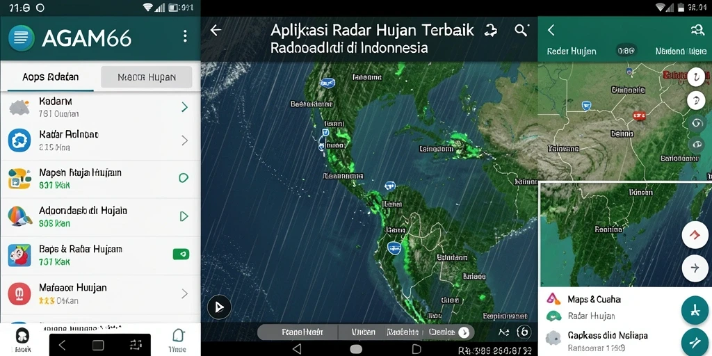 Screenshot AGAM66 menunjukkan radar hujan dengan informasi terkini dan jelas.