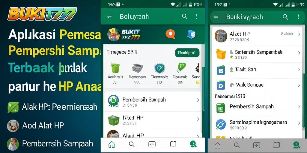 Tampilan antarmuka BUKIT777 yang bersih dan sederhana untuk pembersihan sampah.