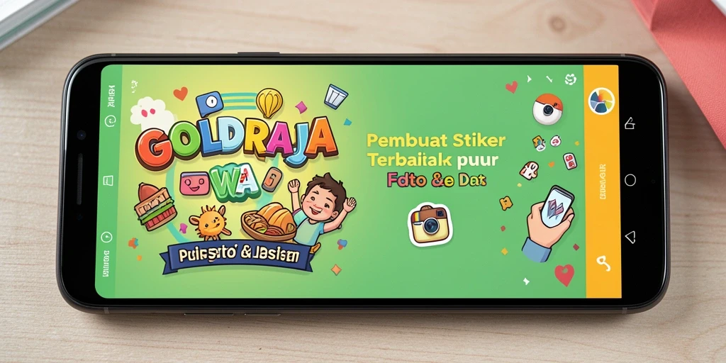 Antarmuka GOLDRAJA yang sederhana untuk membuat stiker.