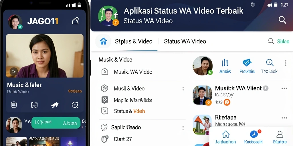 Antarmuka JAGO11 yang user-friendly untuk Status WA Video.