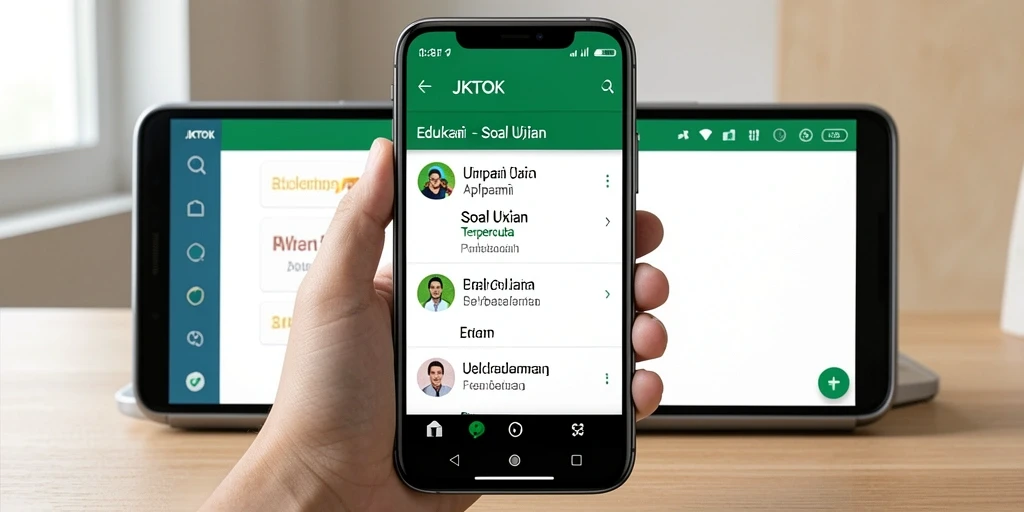 Antarmuka aplikasi JKTOK untuk latihan Soal Ujian yang interaktif.