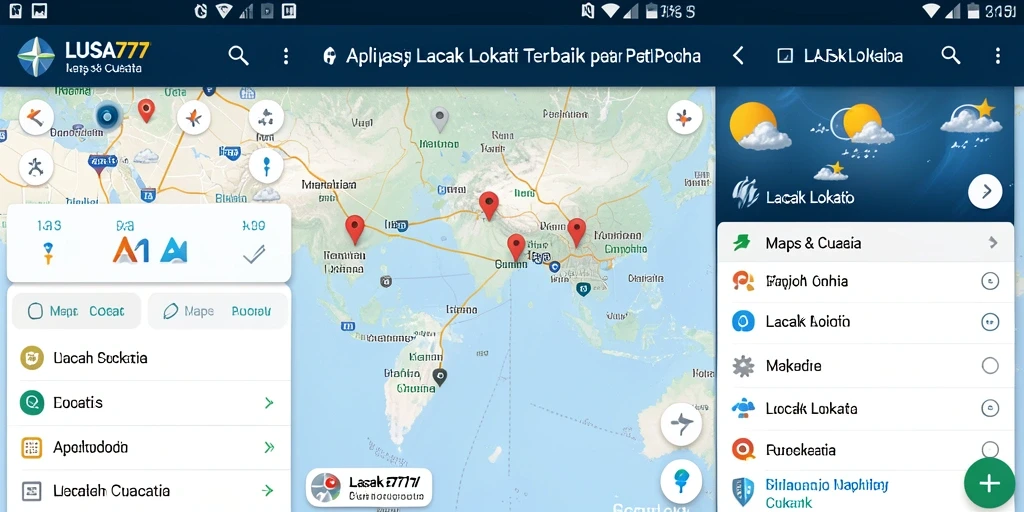 Antarmuka LUSA777 menampilkan peta dan informasi lokasi dengan jelas.