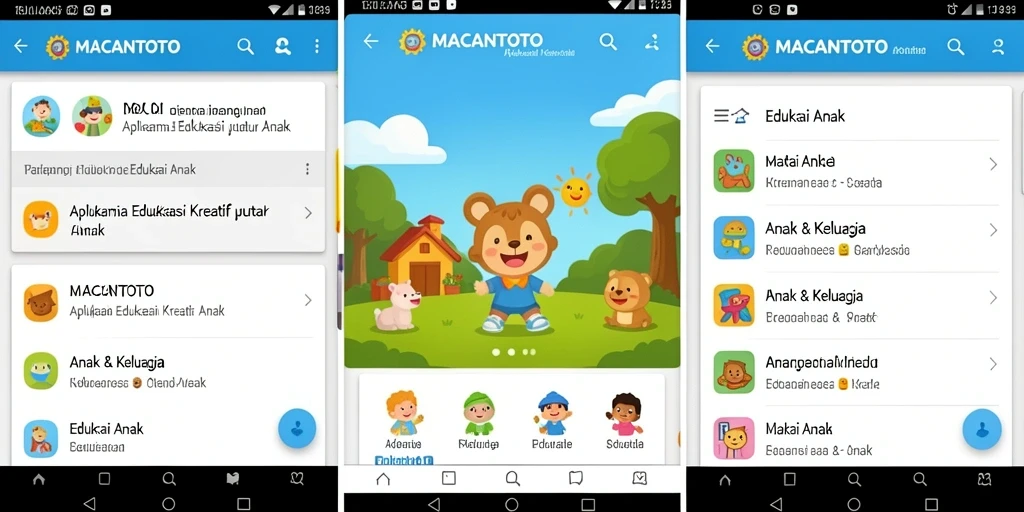 Tampilan antarmuka aplikasi edukasi interaktif untuk anak.
