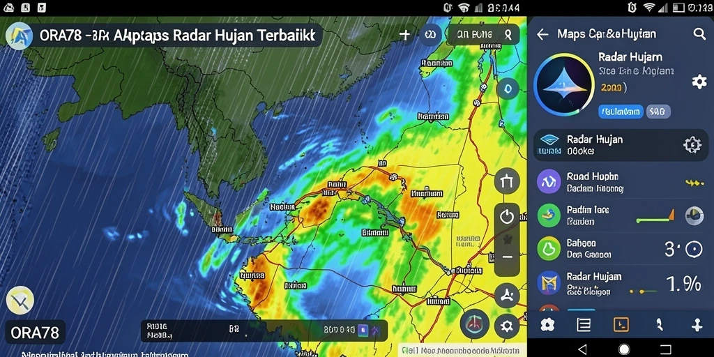 Tampilan antarmuka ORA78 yang menampilkan radar hujan dengan peta interaktif.