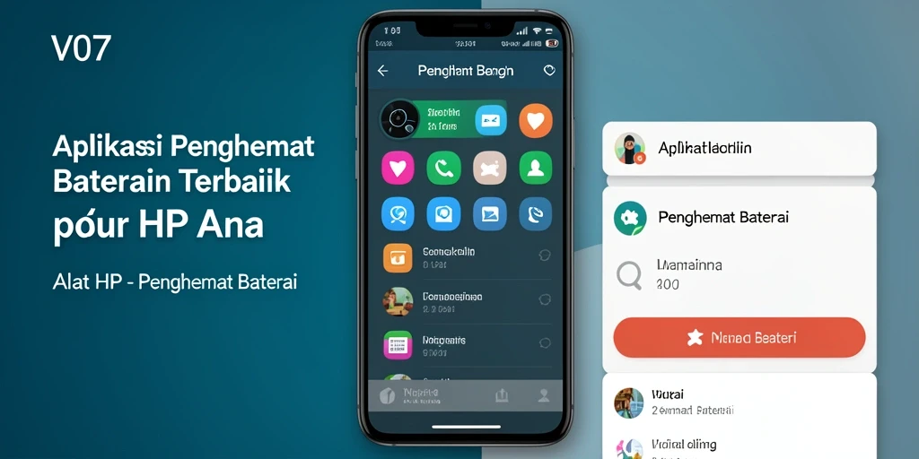 Screenshot V07 menampilkan antarmuka penghematan baterai yang efisien.
